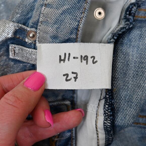 Derek Lam Denim Womens 27 Metallic Denim Jean Shorts - Picture 8 of 8